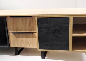 szafka, komoda, regał, kolor hikora i czarny beton, nowa