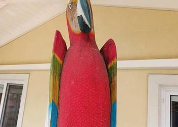 Rzeźba dekoracyjna papuga drewno 265cm