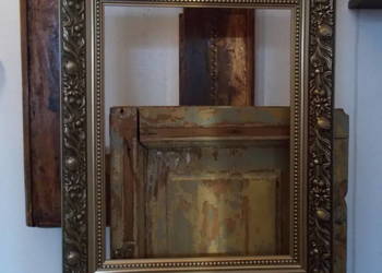 Piękna Złocona Rama-Drewno-Bogate Zdobienia