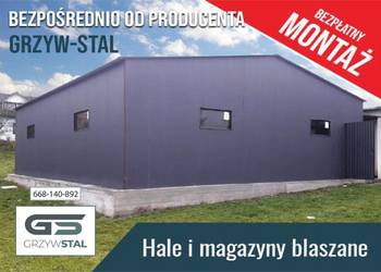 Grafitowy Garaż Blaszany 8x9m - Blaszak  - Magazyn , Hala – GRZYWSTAL