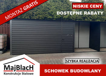 Garaż Blaszany GRAFITOWY Wiata Śmietnikowa -Garaże Blaszane -Maj-BlacH