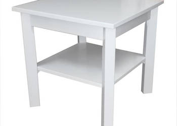 STÓŁ Ława BIAŁA KWADRAT 80 / 80 CM PÓŁKA KOLORY STOLIK NOCNY