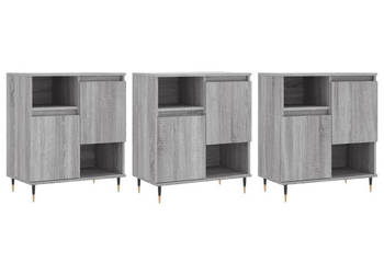 Szafki 3 szt. szary dąb sonoma materiał drewnopochodny WM-3190147