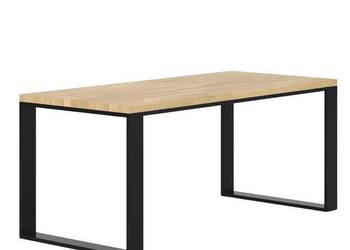 Biurko z Drewna Dębowego Stalowy Stelaż