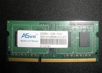 Pamieć ram ASint do laptopa o pojemności 1 gigabyte