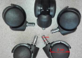 Kółka plastikowe (trzpień  F 11 mm) do foteli obrotowych kpl