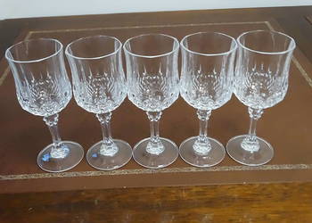 Eleganckie Kryształowe Kieliszki do Wina Kryształ Szlifowany 5 Sztuk
