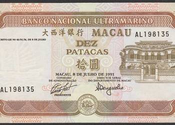MACAO 10 patacas 1991 - stan bankowy UNC