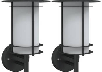 Kinkiety zewnętrzne 2 szt. czarne stal nierdzewna WM-4006289