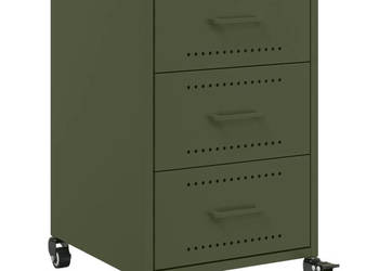 Szafka nocna oliwkowa zieleń 36x39x59 cm stal WM-846732