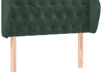 Zagłówek uszak ciemnozielony 93x23x78/88 cm aksamitny WM-3117519