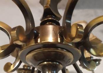 Żyrandol stary mosiądz + dwa kinkiety