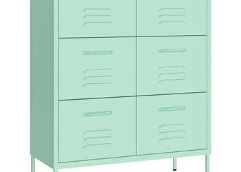 Szafka z szufladami miętowa 80x35x1015 cm stalowa WM-336149