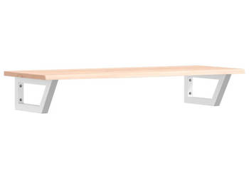 Półka ścienna pod umywalkę stal i lite drewno dębowe WM-3302550