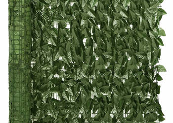 Parawan balkonowy ciemnozielone liście 300x75 cm WM-315483