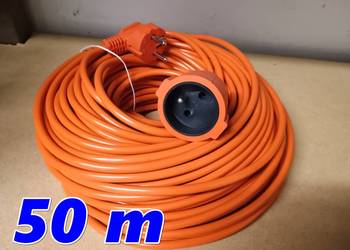 przedłużacz ogrodowy budowlany elektryczny kabel pomarańczowy 50m