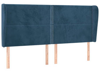 Zagłówek uszak ciemnoniebieski 203x23x118/128 cm aksamit WM-3117886
