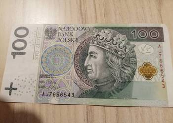 Banknot 3x100zł/ 2012r /666+prawie RADAR/seria AJ