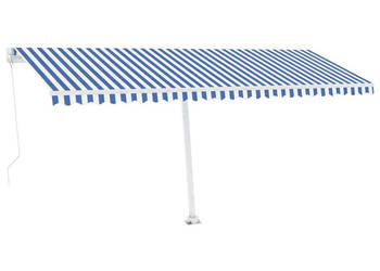 Ręcznie zwijana markiza z LED 500x350 cm niebiesko-biała WM-3069661