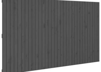 Wezgłowie łóżka szare 204x3x110 cm lite drewno sosnowe WM-824930