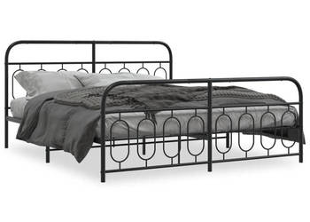Łóżko Metalowe Czarne Rama Łóżka Ze Stelażem 183x213cm WM-377140