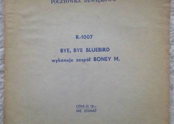 Płyta pocztówka dźwiękowa 1980 Boney M. Bye, bye bluebird