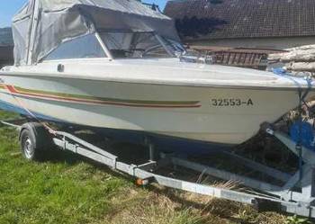 Łódź ŁÓDKA STATEK motorowa wędkarska przyczepa do łodzi THULE 6m