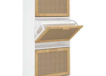 Szafka na buty biała 52x25x115 cm materiał drewnopochodny WM-345648