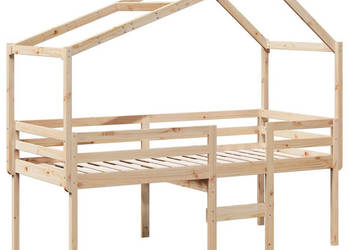 Wysokie łóżko z dachem lite drewno sosnowe 90x190 cm WM-3282058