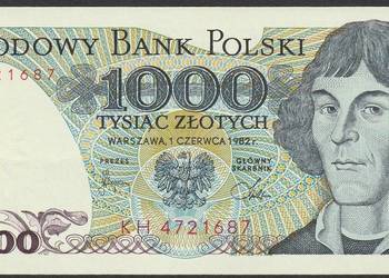 Polska 1000 złotych 1982 - KH - Kopernik - stan bankowy UNC
