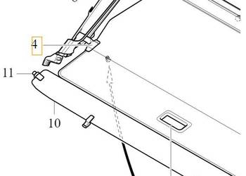 VOLVO XC60 II prawy zaczep uchwyt rolety bagaznika czarny 3…