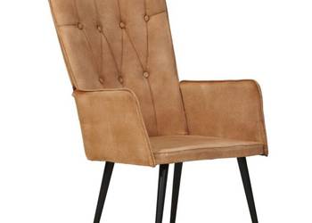 vidaXL Fotel z wysokim oparciem, brązowy, obity płótnem(SKU:339652)