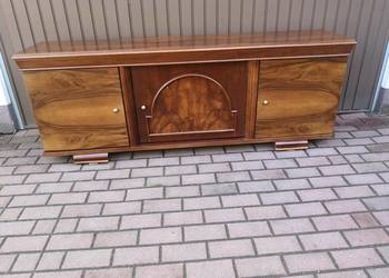 Komoda ART-DECO Niska Orzech RTV Solidna 186 Stara Antyk Po Renowacji.