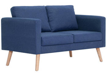 2-osobowa sofa tapicerowana tkaniną niebieska WM-281355