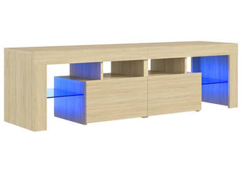 Szafka TV z oświetleniem LED dąb sonoma 140x365x40 cm WM-804367