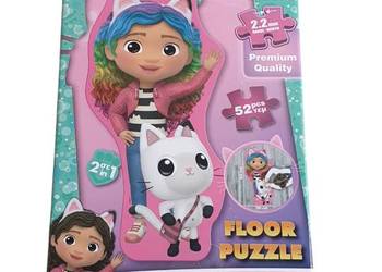Puzzle Luna Toys 52 elementów Koci Domek Gabi 2w1 i obraz do malowania