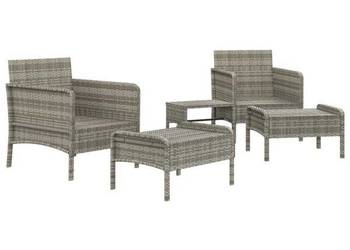 vidaXL 5-cz. zestaw wypoczynkowy do ogrodu, poduszki, szary(SKU:319682)