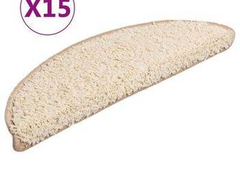 vidaXL Nakładki na schody, 15 szt., kremowe, 56 x 17 x 3 cm（133896）