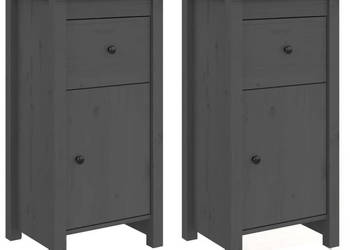 Szafki 2 szt. szare 40x35x80 cm lite drewno sosnowe WM-813759