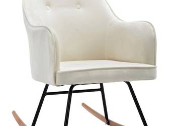 vidaXL Fotel bujany, kremowy, tapicerowany aksamitem(SKU:289901)