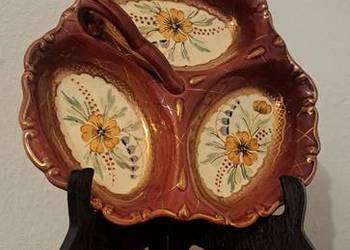 porcelanowa patera ręcznie malowana sygnowana Gouda - vintage