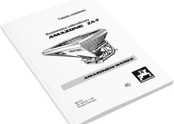 Amazone ZAF ZA-F tabele rozsiewu PL ZAM ZAU ZAE