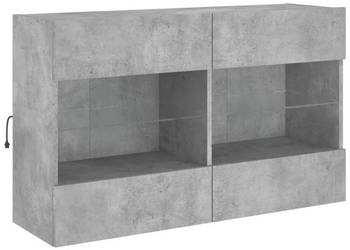 Ścienna szafka TV z LED szarość betonu 985x30x605 cm WM-837109