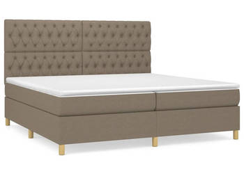 Łóżko kontynentalne z materacem taupe tkanina 200x200 cm WM-3142605