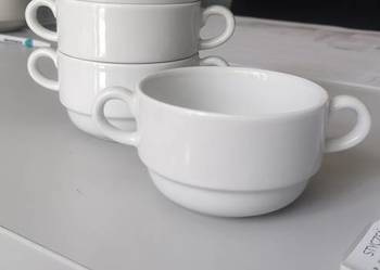 5 szt. Bulionówka porcelana biała sztaplowane