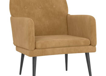 Fotel brązowy 62x79x79 cm obity aksamitem WM-351411