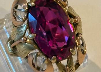 ZŁOTY PIERŚCIEŃ RUBIN Złoto 585 Czechosłowacja Pierścionek Warmet