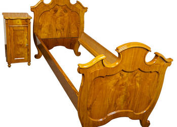 Łóżko szafka nocna, biedermeier Ludwik Filip jesion antyk