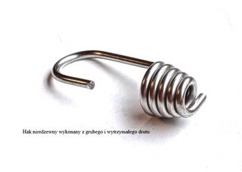 Hak sprężyna INOX z nierdzewki mocny hak nierdzewny morski 8mm
