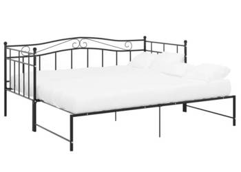 vidaXL Sofa z wysuwaną ramą łóżka, czarna, metalowa(SKU:324782)